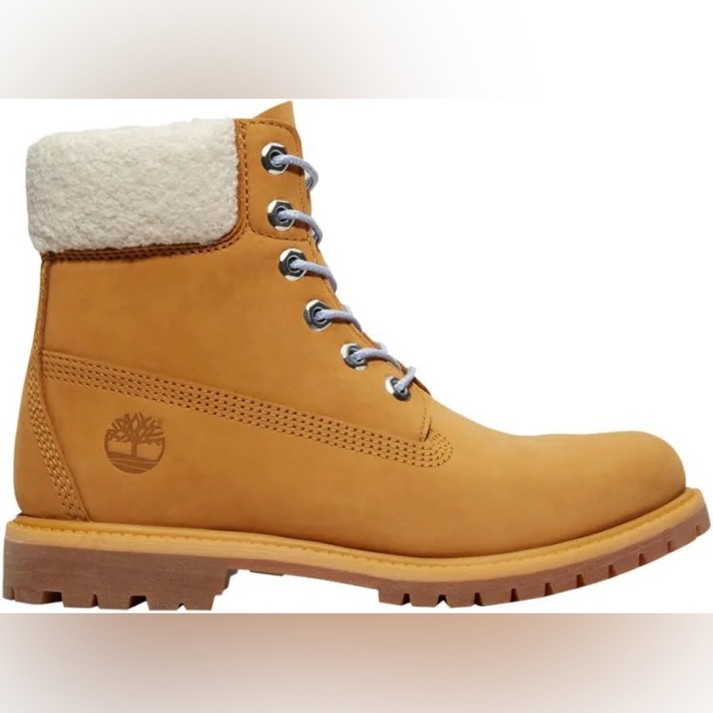 NWT — in box — 2023 Timberland Wmns 6 Inch Premium Boot 'Wheat Blue Fur Collar'